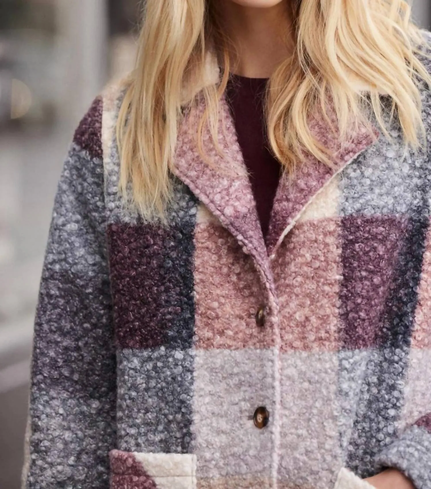 Charlie B - Boucle Plaid Coat