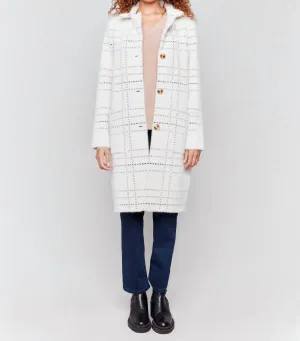 Charlie B - Plaid Knit Coatigan With Patch Pocket