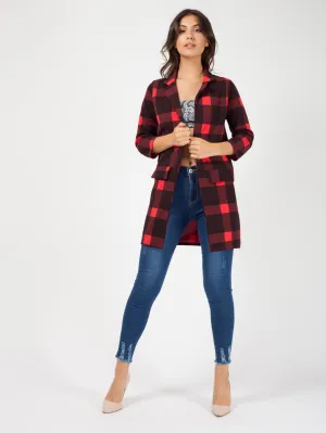 Checked Duster Blazer Coat