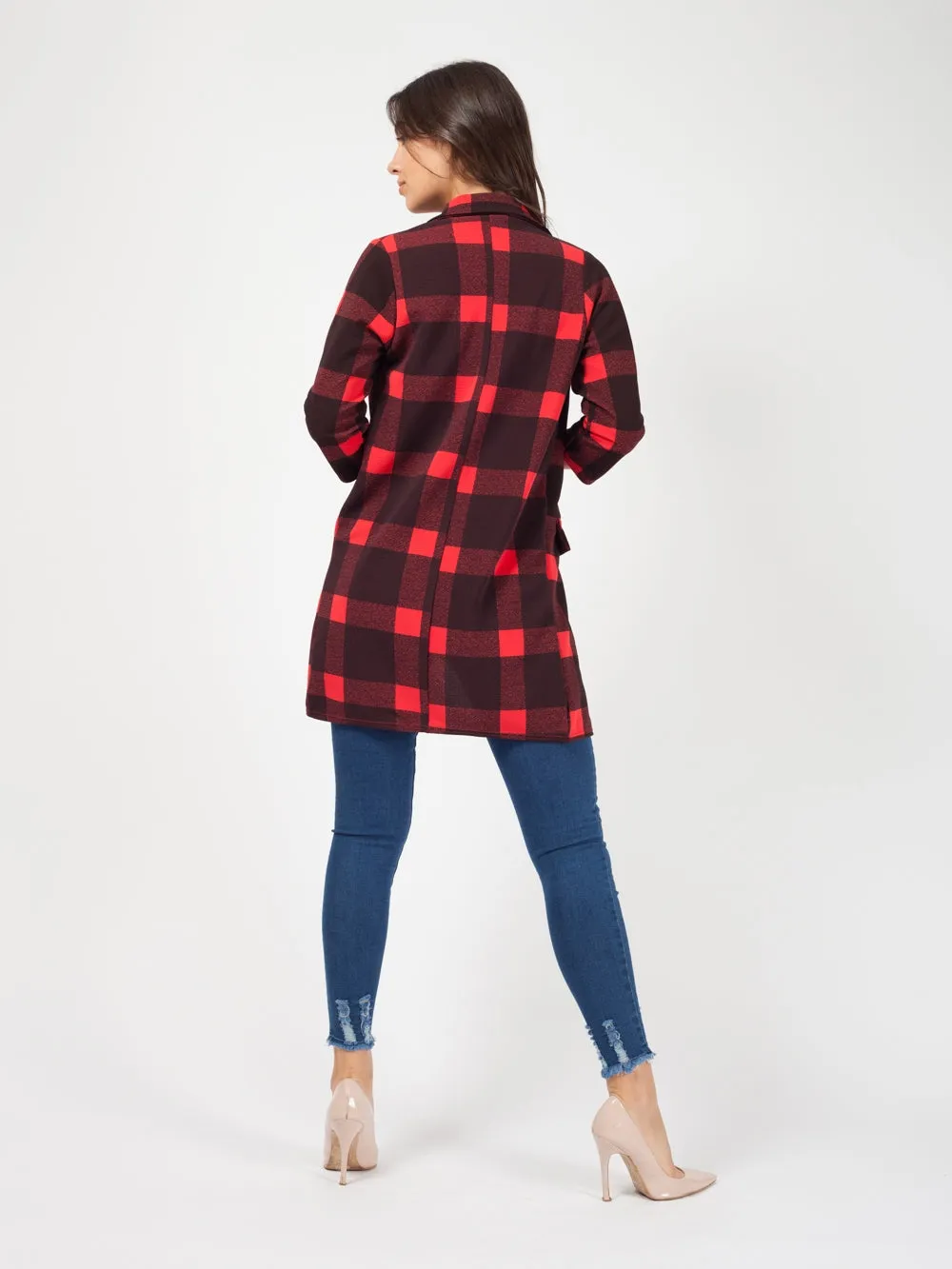 Checked Duster Blazer Coat