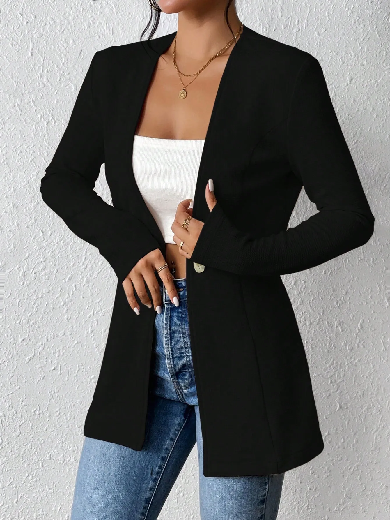 Cherry Vibes - Chaqueta informal de manga larga para mujeres