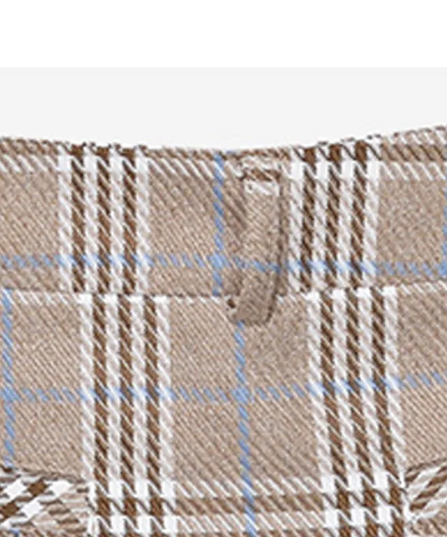 CHUCUCHU Check Pleated Skirt - Beige