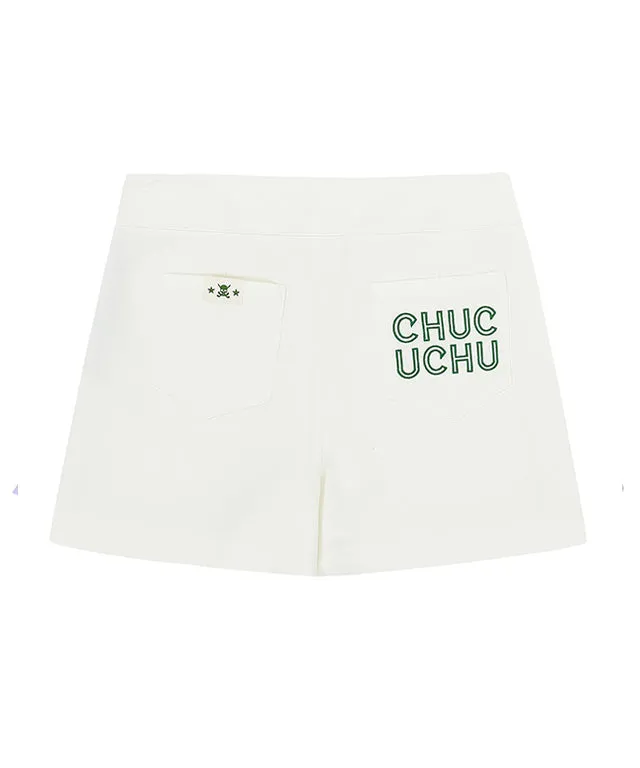 CHUCUCHU  Pleated Wrap Skirt Short Pants - Green