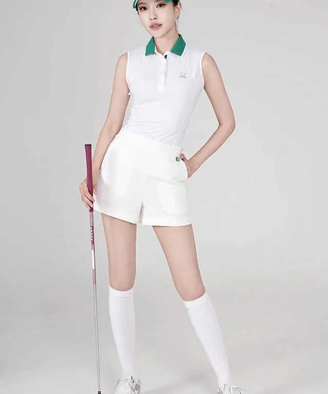 CHUCUCHU  Pleated Wrap Skirt Short Pants - Green