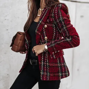 Classic and Stylish Checked Blazer for Women