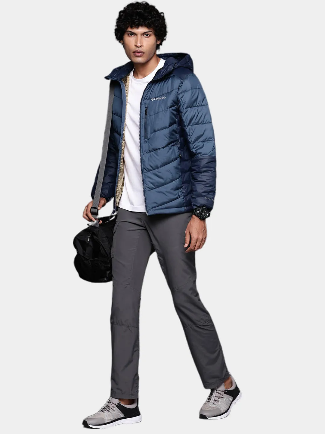 Columbia Men Navy Blue Labyrinth Loop Hooded Jacket