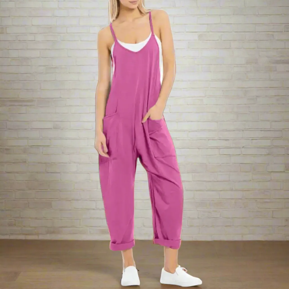 Comfy Loose Leg Jumpsuit - Women's Casual Wear