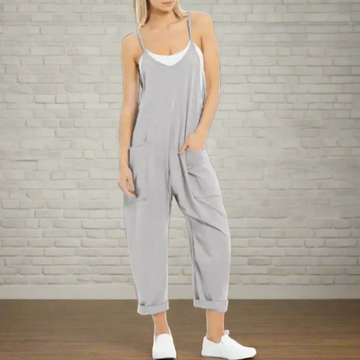 Comfy Loose Leg Jumpsuit - Women's Casual Wear
