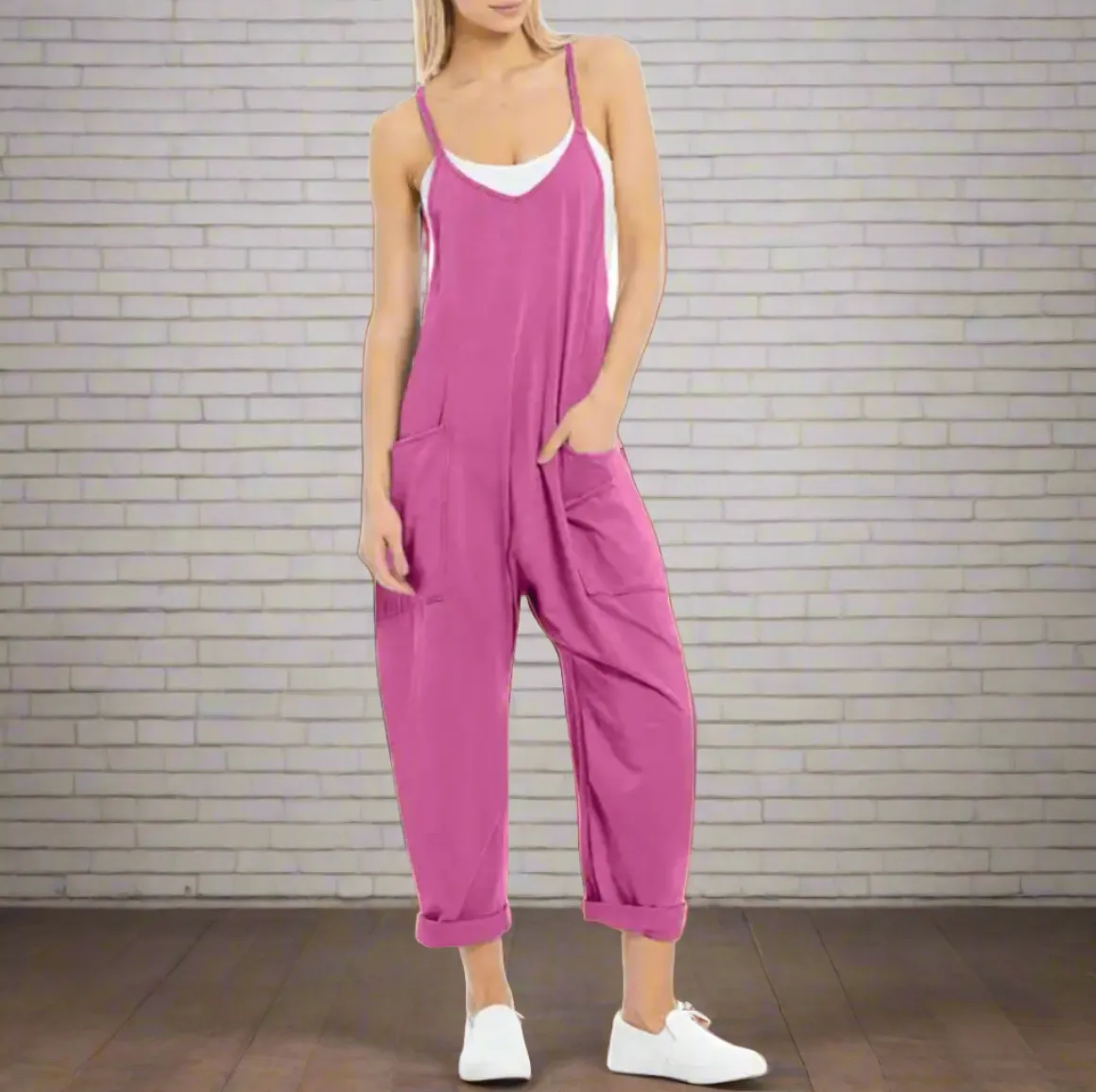 Comfy Loose Leg Jumpsuit - Women's Casual Wear