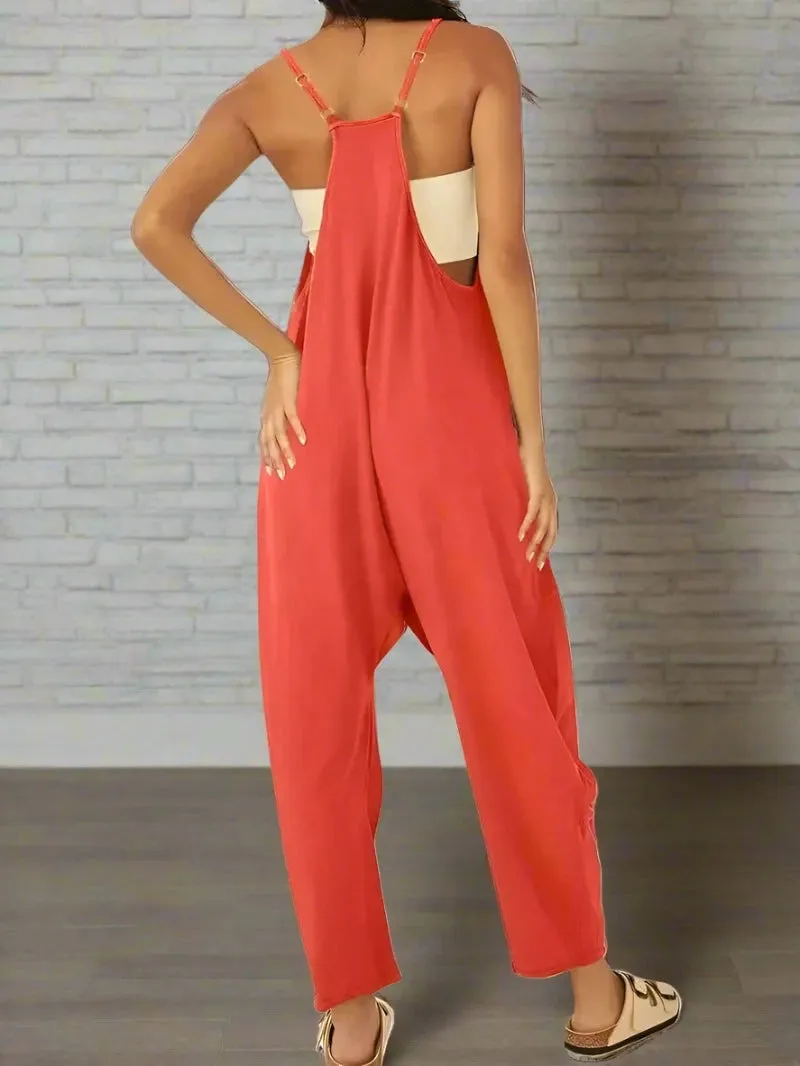 Comfy Loose Leg Jumpsuit - Women's Casual Wear