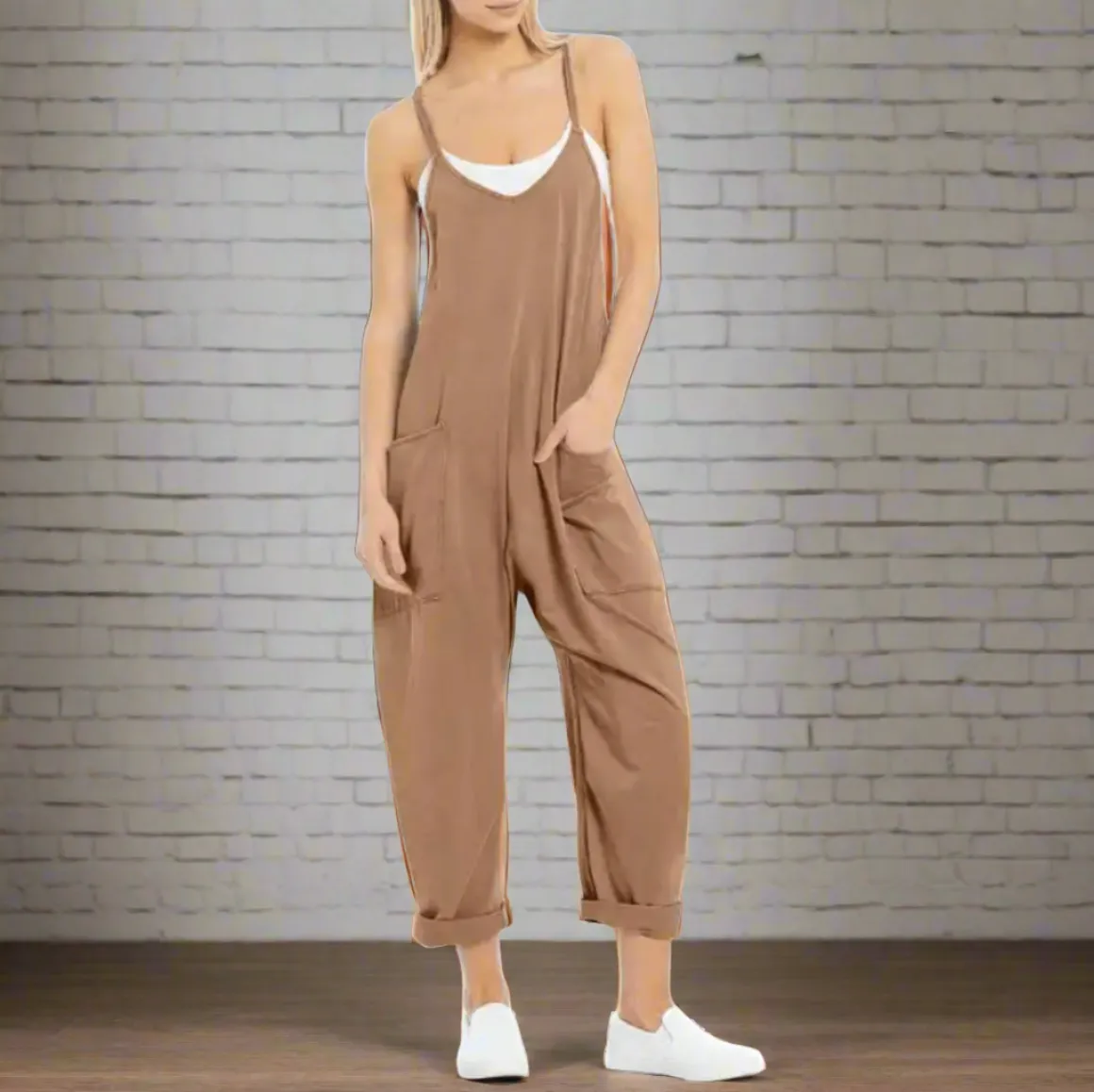 Comfy Loose Leg Jumpsuit - Women's Casual Wear