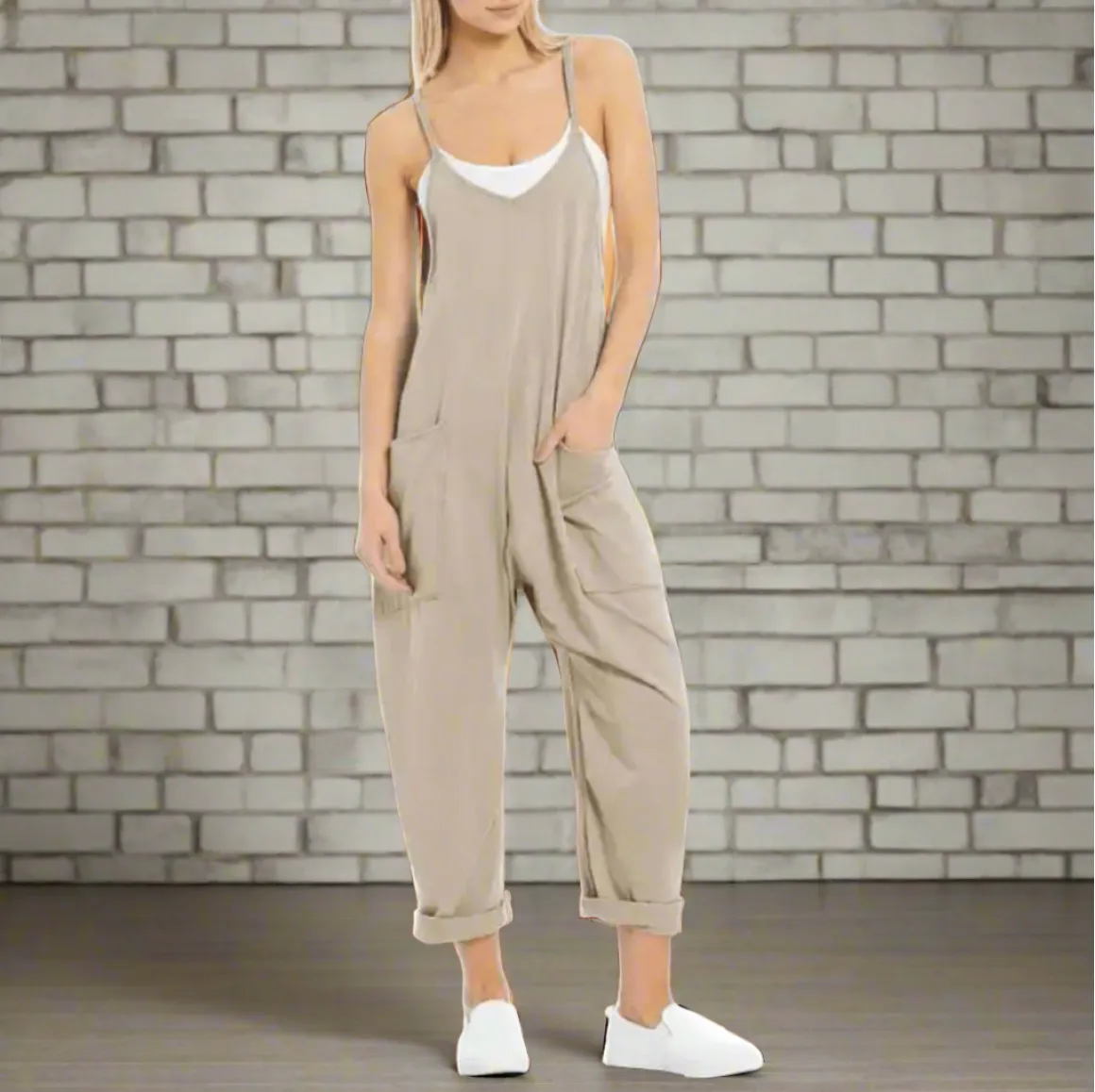 Comfy Loose Leg Jumpsuit - Women's Casual Wear