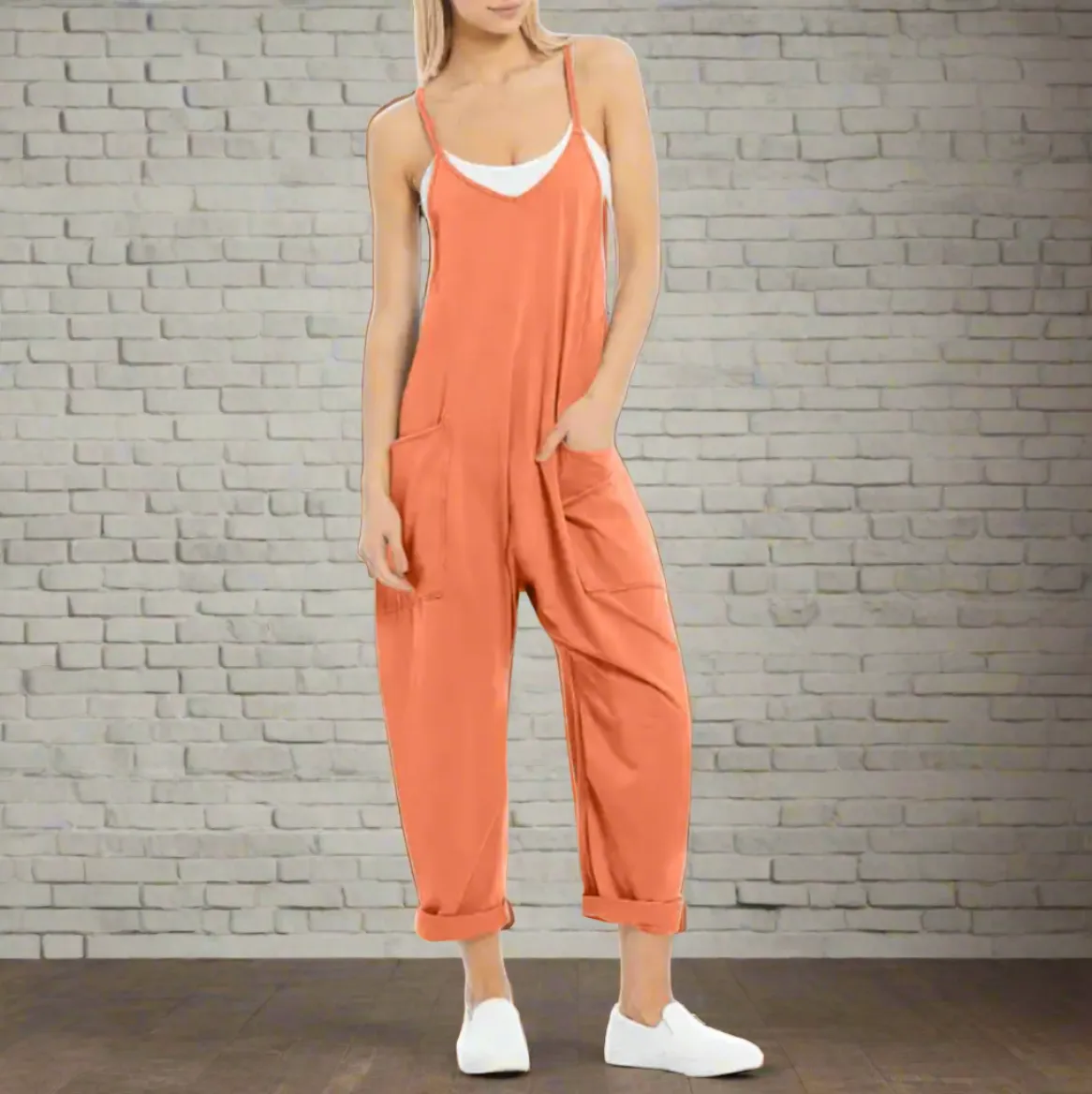 Comfy Loose Leg Jumpsuit - Women's Casual Wear