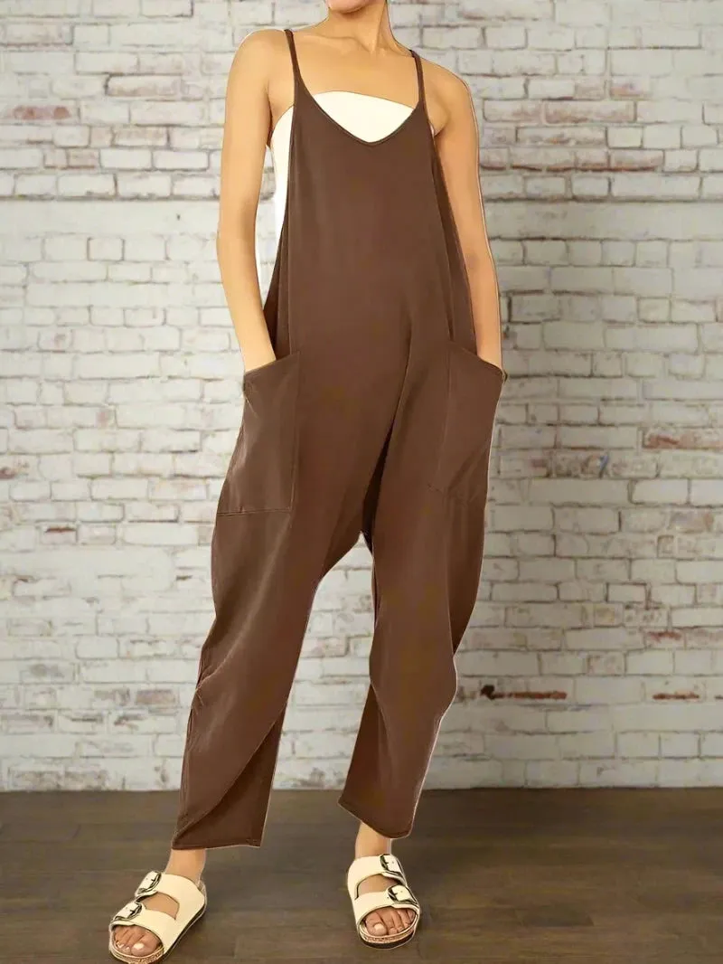 Comfy Loose Leg Jumpsuit - Women's Casual Wear