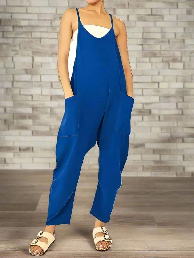 Comfy Loose Leg Jumpsuit - Women's Casual Wear