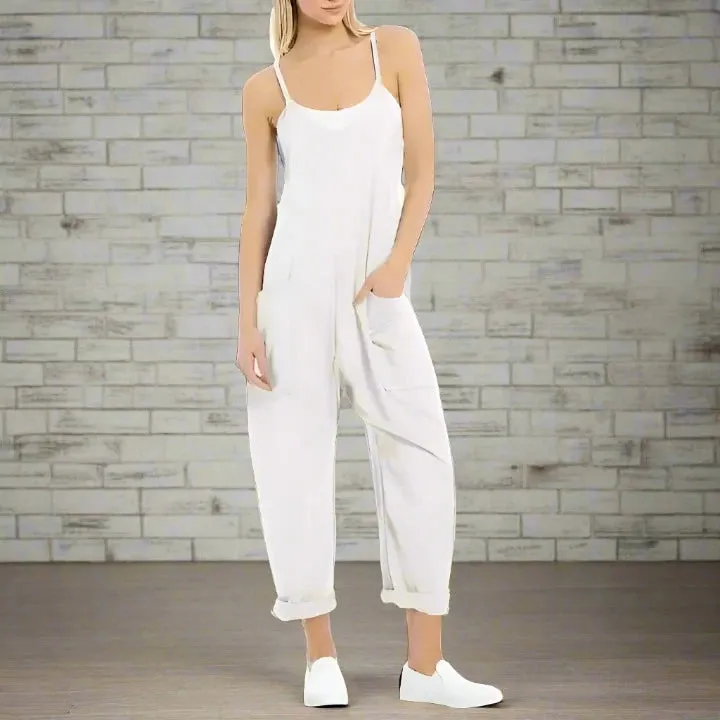 Comfy Loose Leg Jumpsuit - Women's Casual Wear