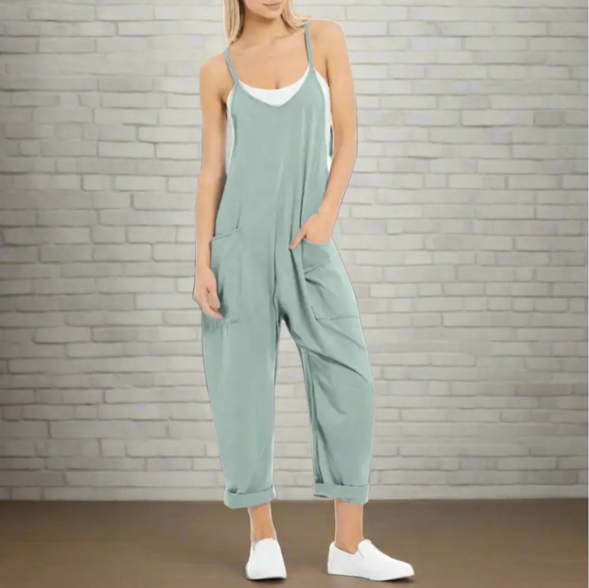 Comfy Loose Leg Jumpsuit - Women's Casual Wear
