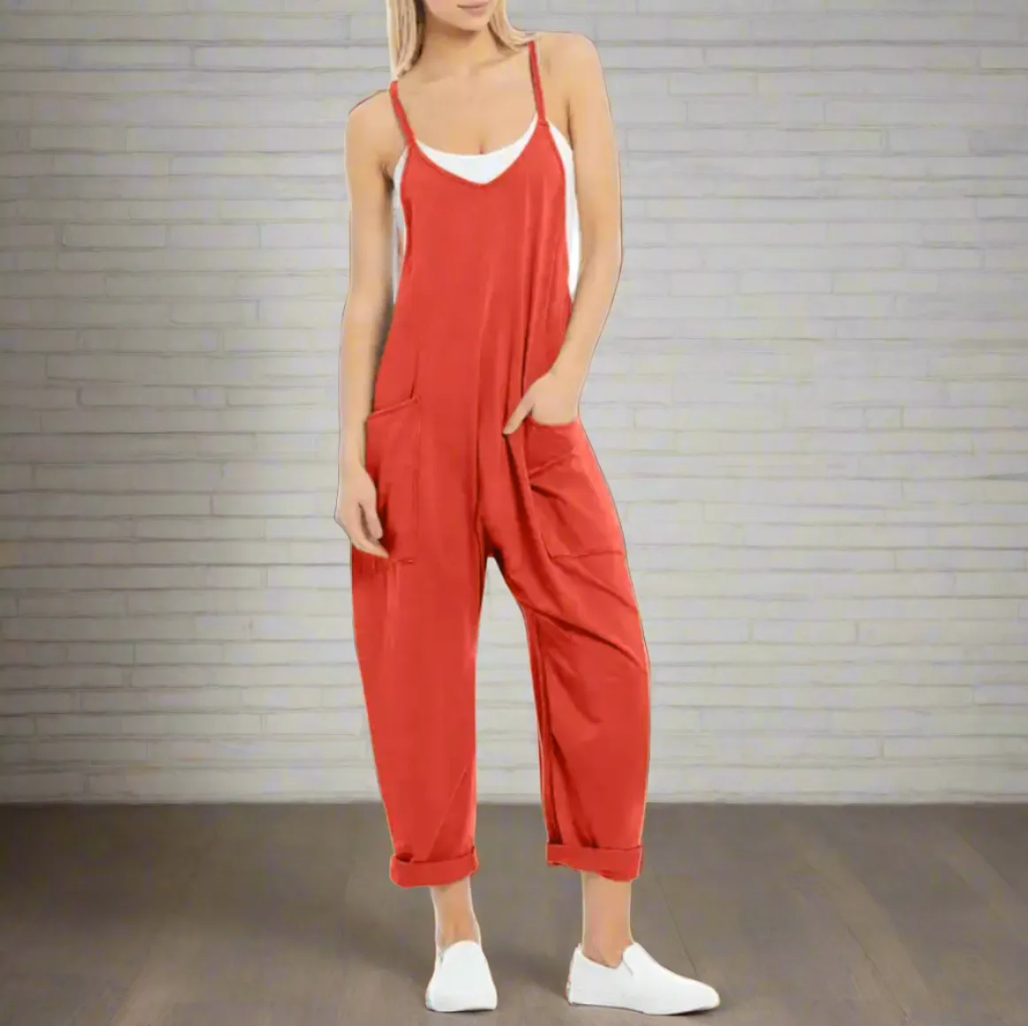 Comfy Loose Leg Jumpsuit - Women's Casual Wear