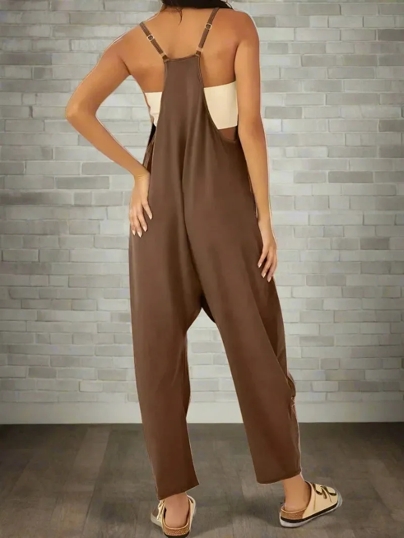 Comfy Loose Leg Jumpsuit - Women's Casual Wear