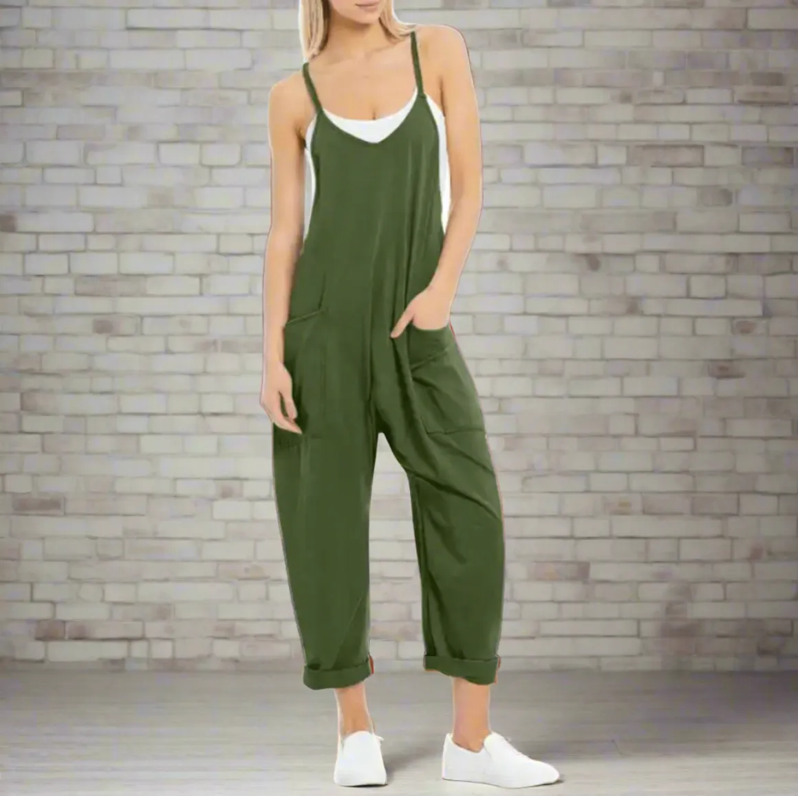 Comfy Loose Leg Jumpsuit - Women's Casual Wear