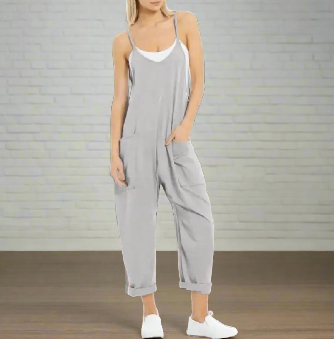 Comfy Loose Leg Jumpsuit - Women's Casual Wear