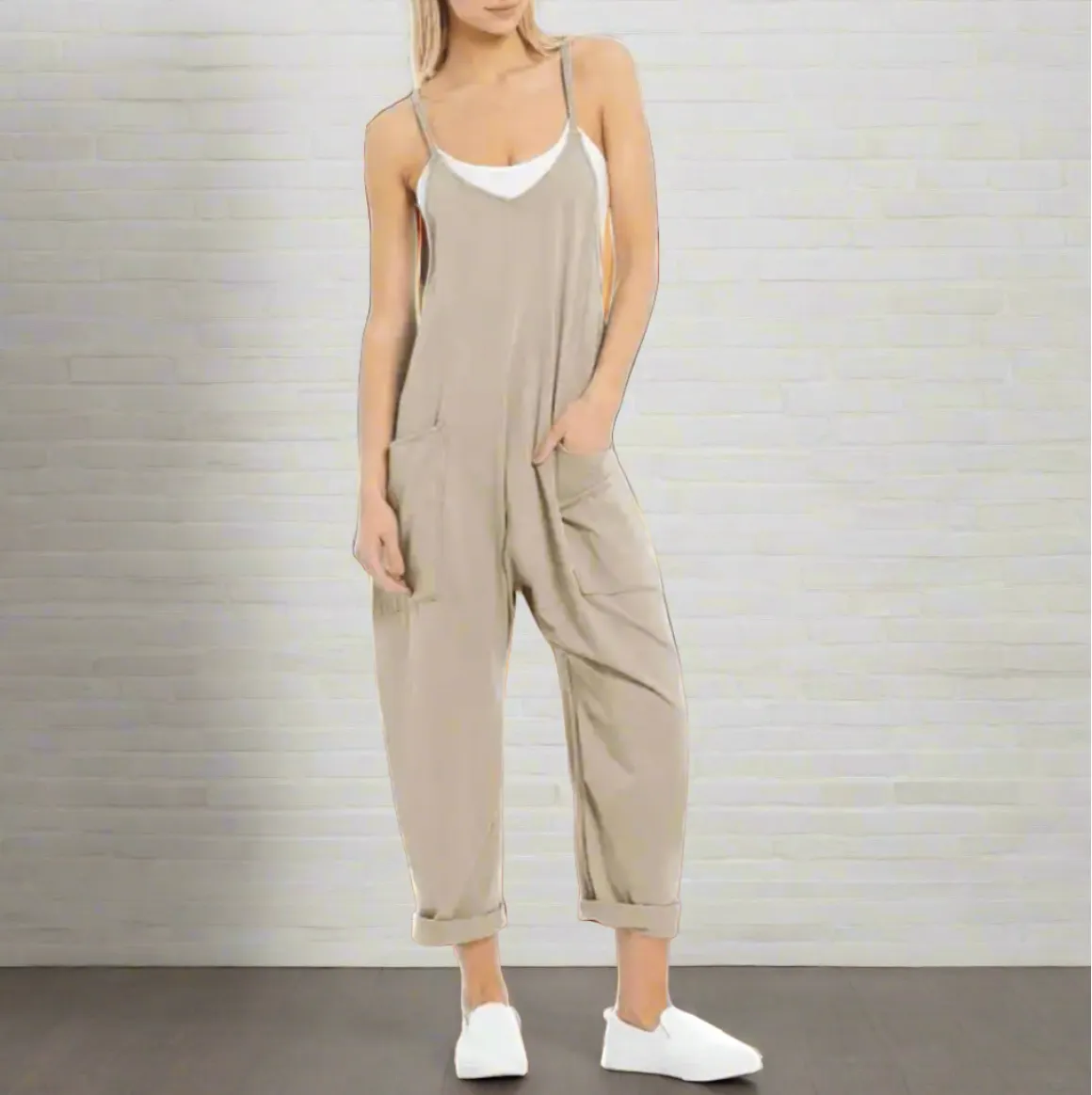 Comfy Loose Leg Jumpsuit - Women's Casual Wear