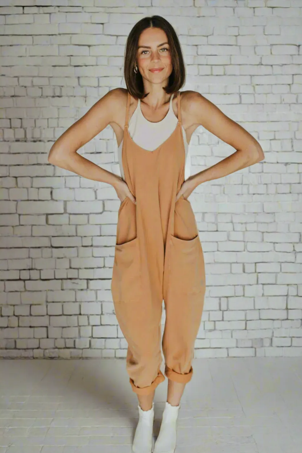 Comfy Loose Leg Jumpsuit - Women's Casual Wear