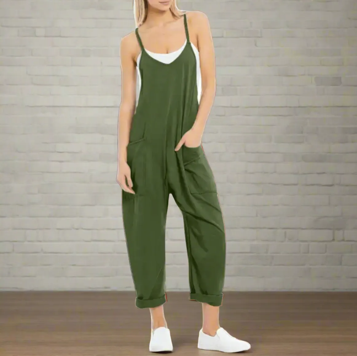 Comfy Loose Leg Jumpsuit - Women's Casual Wear