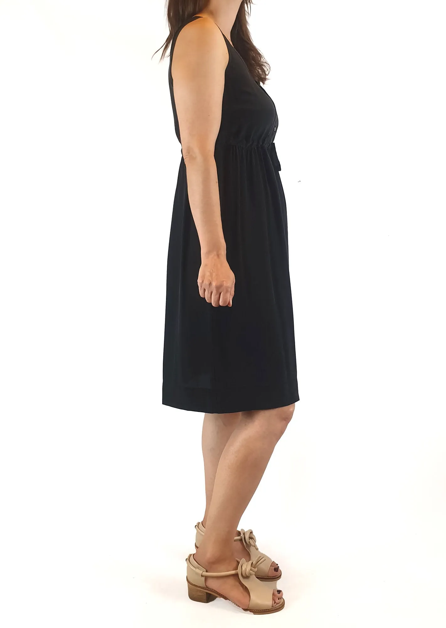 Country Road black 100% silk sleeveless dress size 8