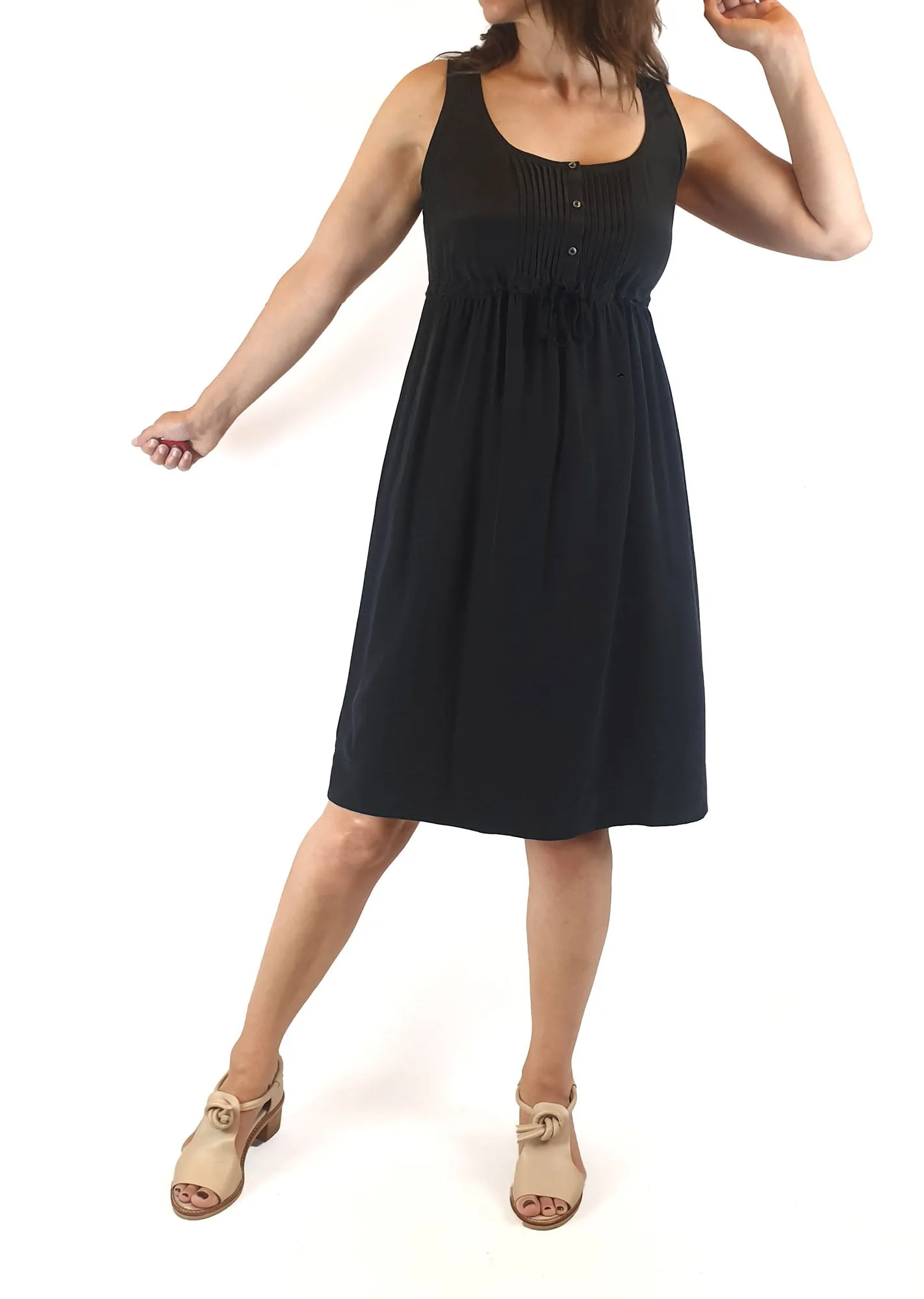Country Road black 100% silk sleeveless dress size 8