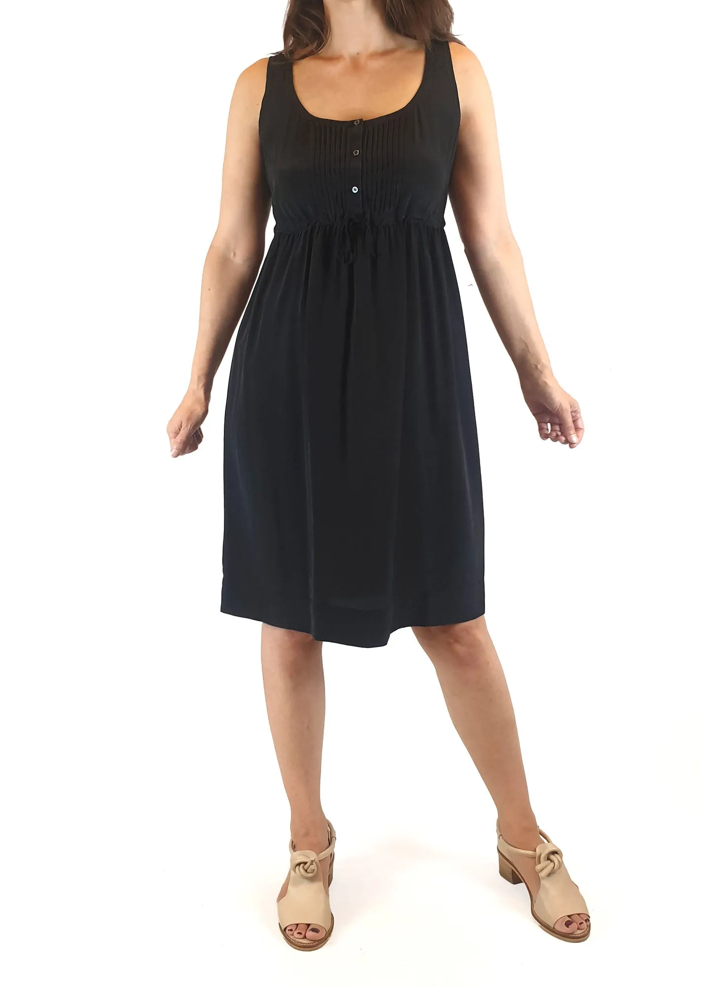 Country Road black 100% silk sleeveless dress size 8