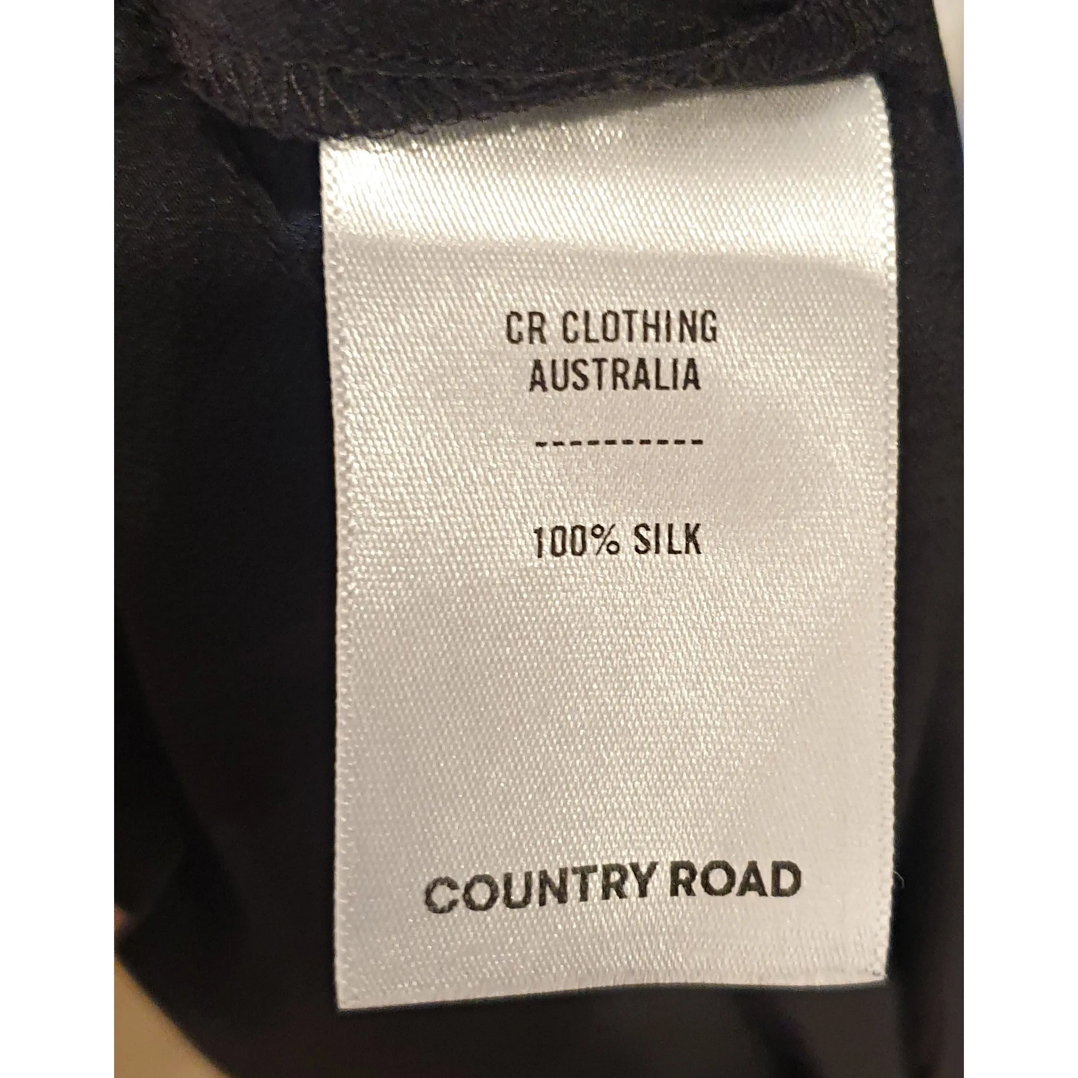 Country Road black 100% silk sleeveless dress size 8