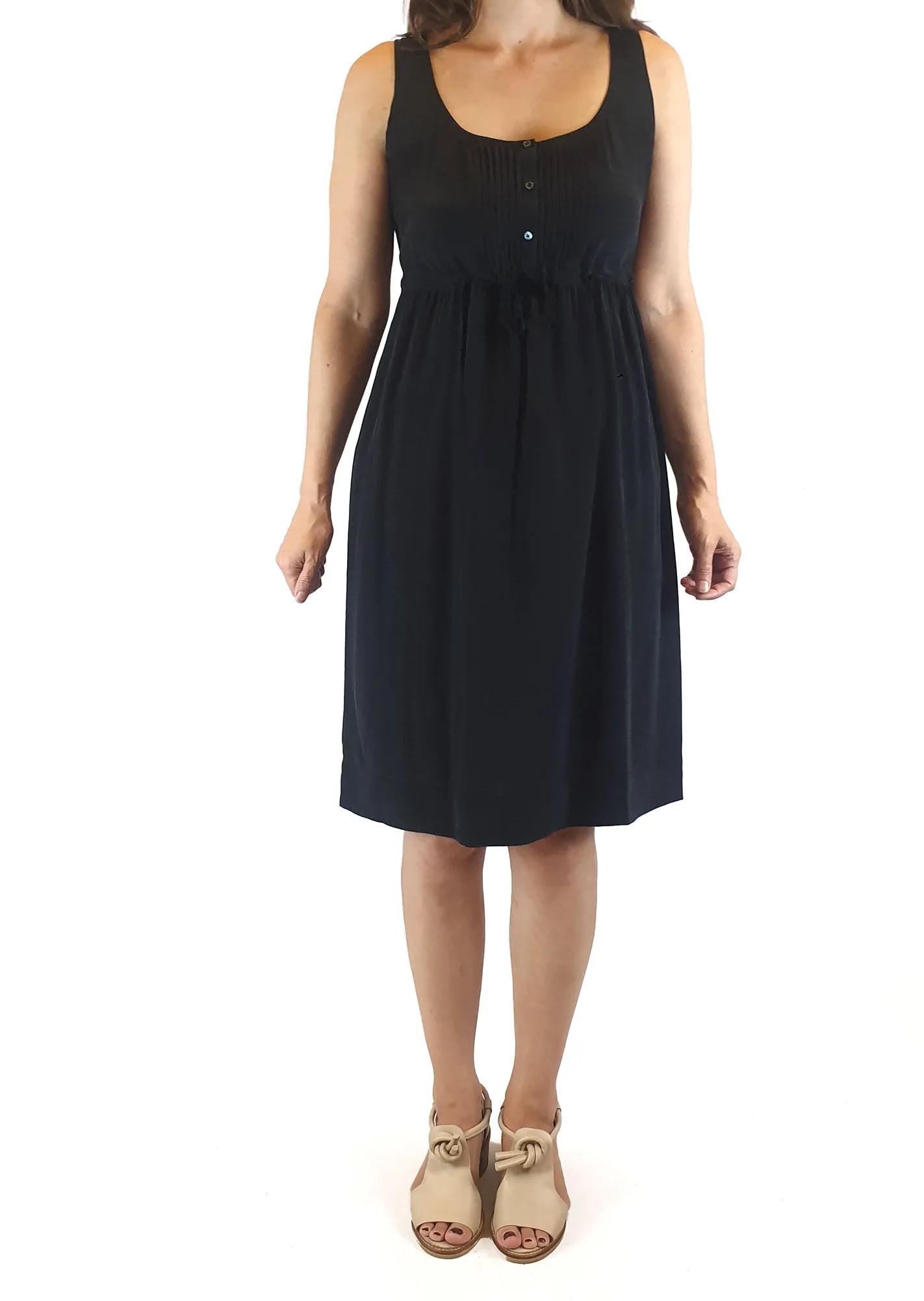 Country Road black 100% silk sleeveless dress size 8