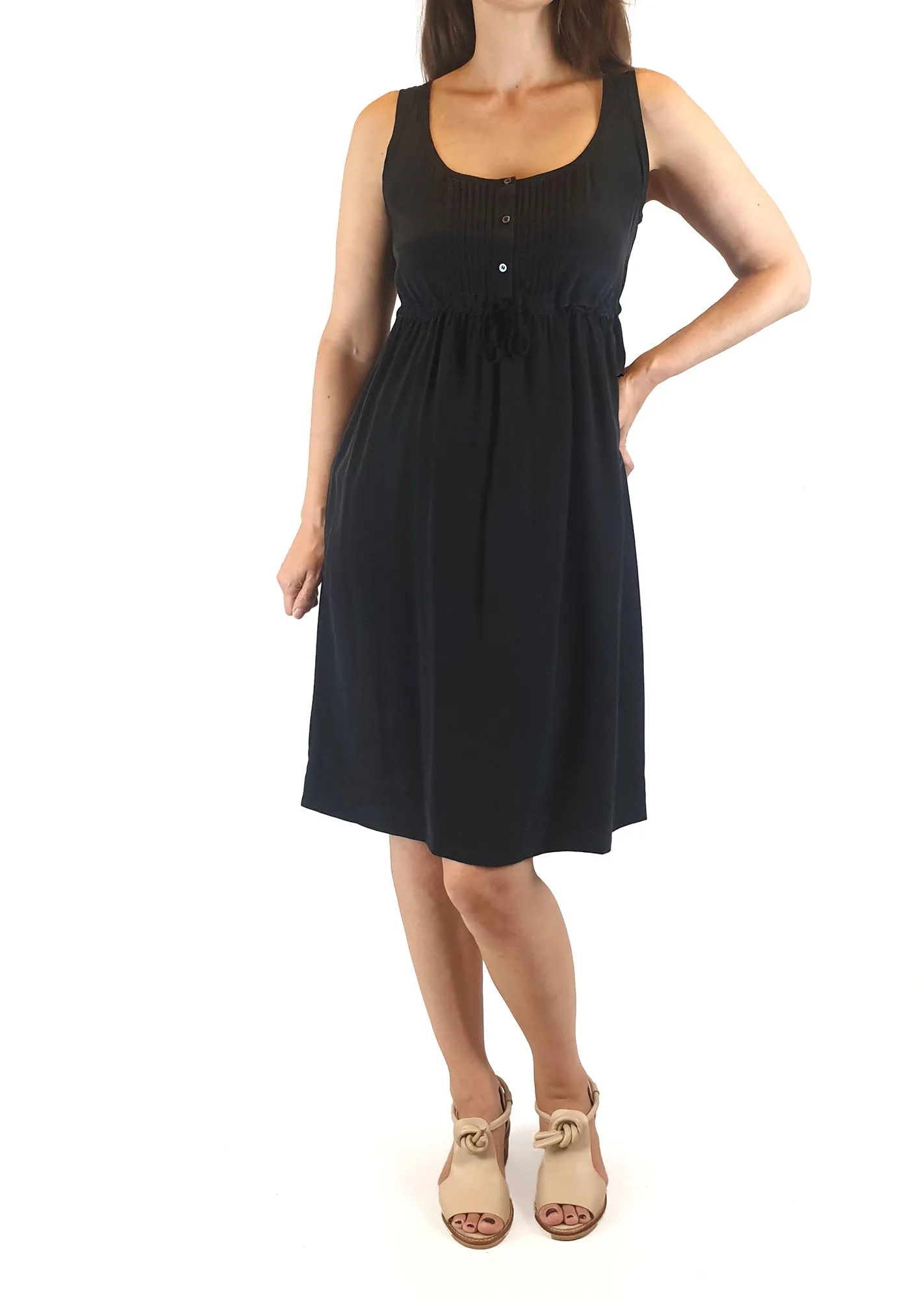 Country Road black 100% silk sleeveless dress size 8