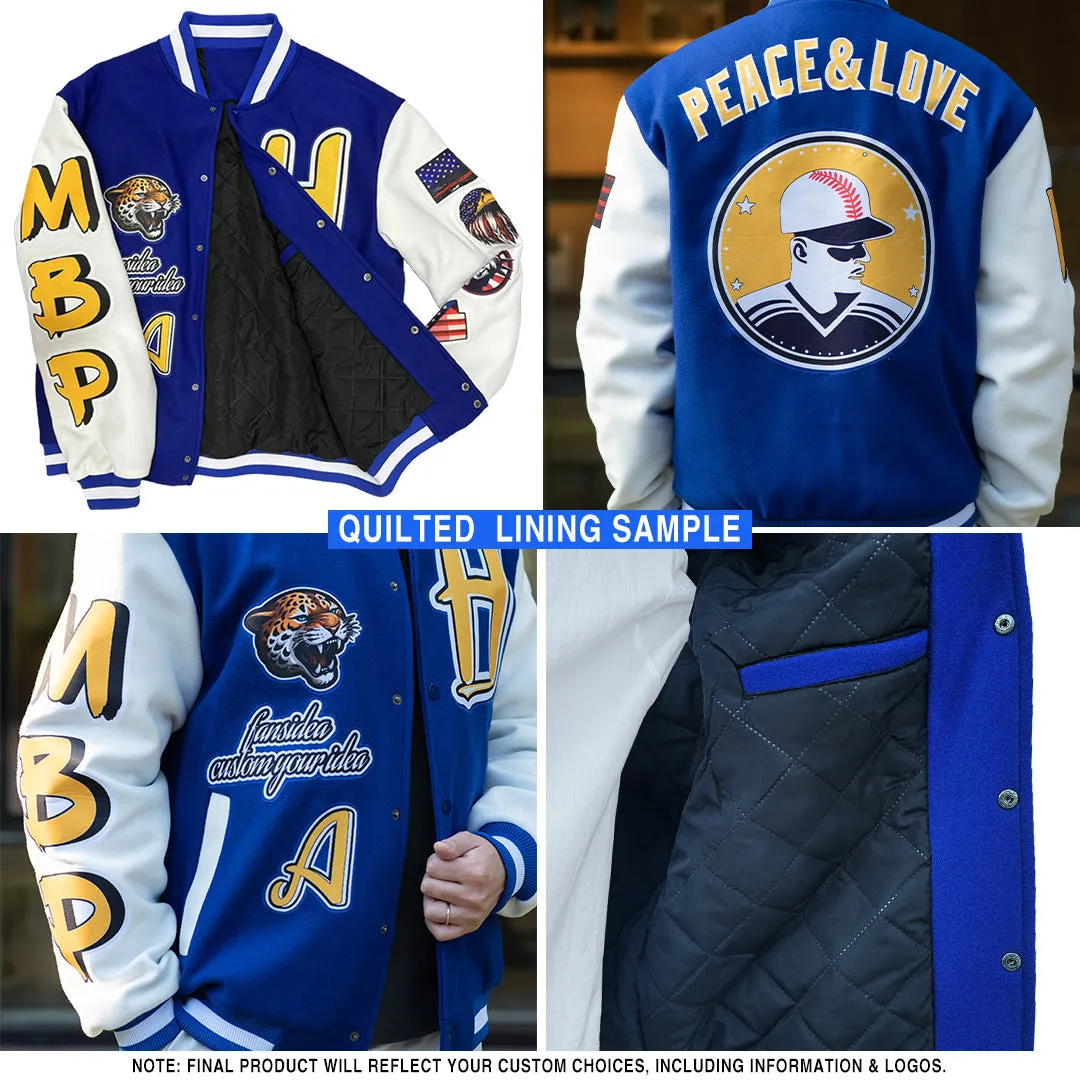 Custom Pea Green White-Red Christmas 3D Bomber Full-Snap Varsity Letterman Jacket
