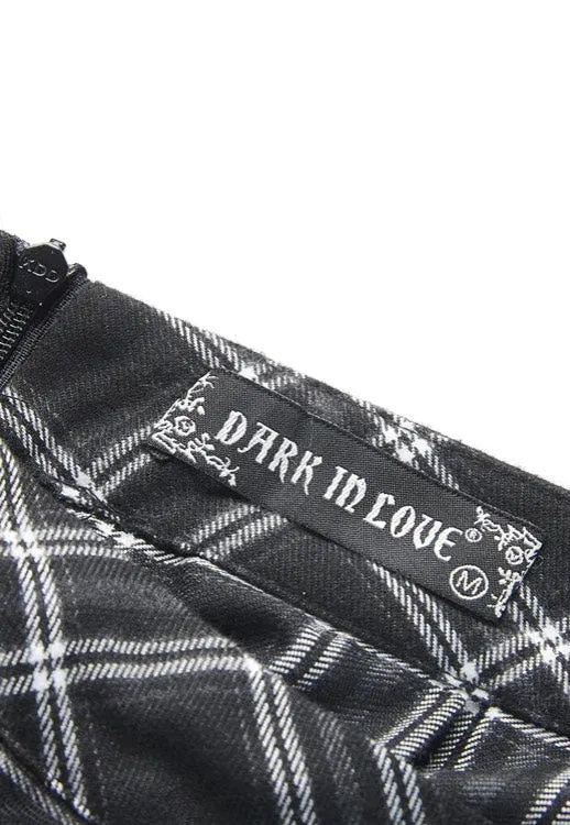 Dark In Love - Pleated Grid Star Mesh Chain - Skirt