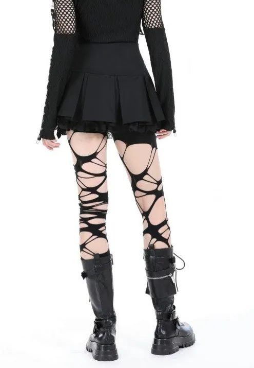 Dark In Love - Punk Metal Pleated Mini - Skirt