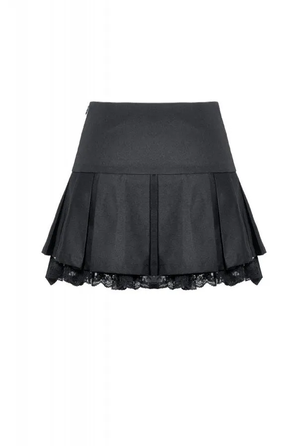 Dark In Love - Punk Metal Pleated Mini - Skirt