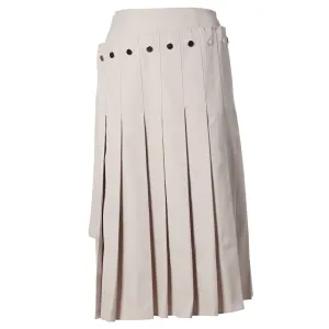 DOUBLE LAYER PLEATED SKIRT / OAT BEIGE