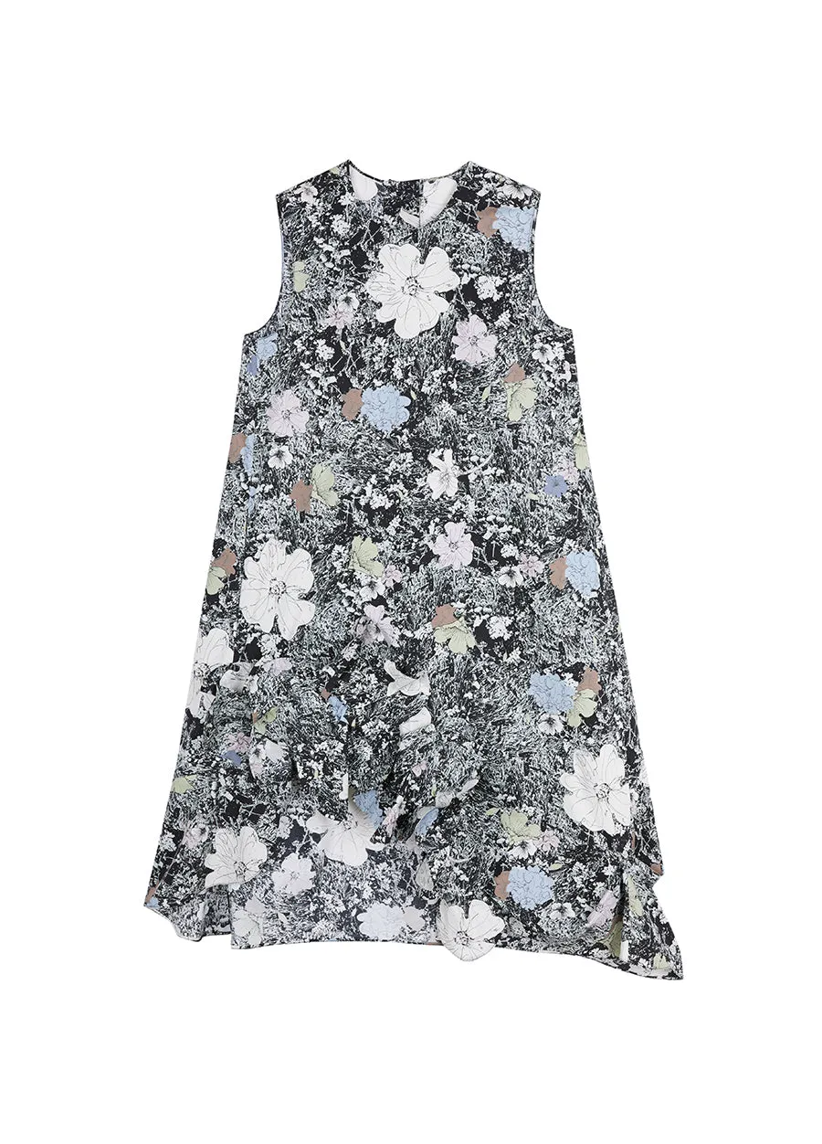Dress / JNBY Floral Prints Sleeveless A-line Dress