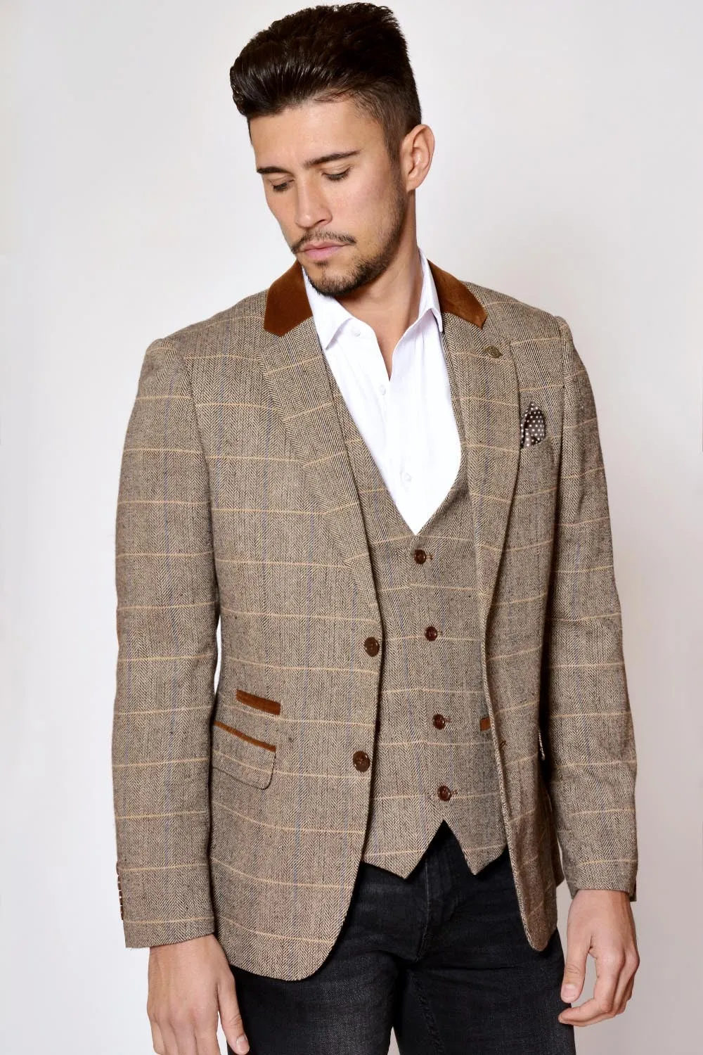 DX7 Heritage Tweed Check Blazer By Marc Darcy London