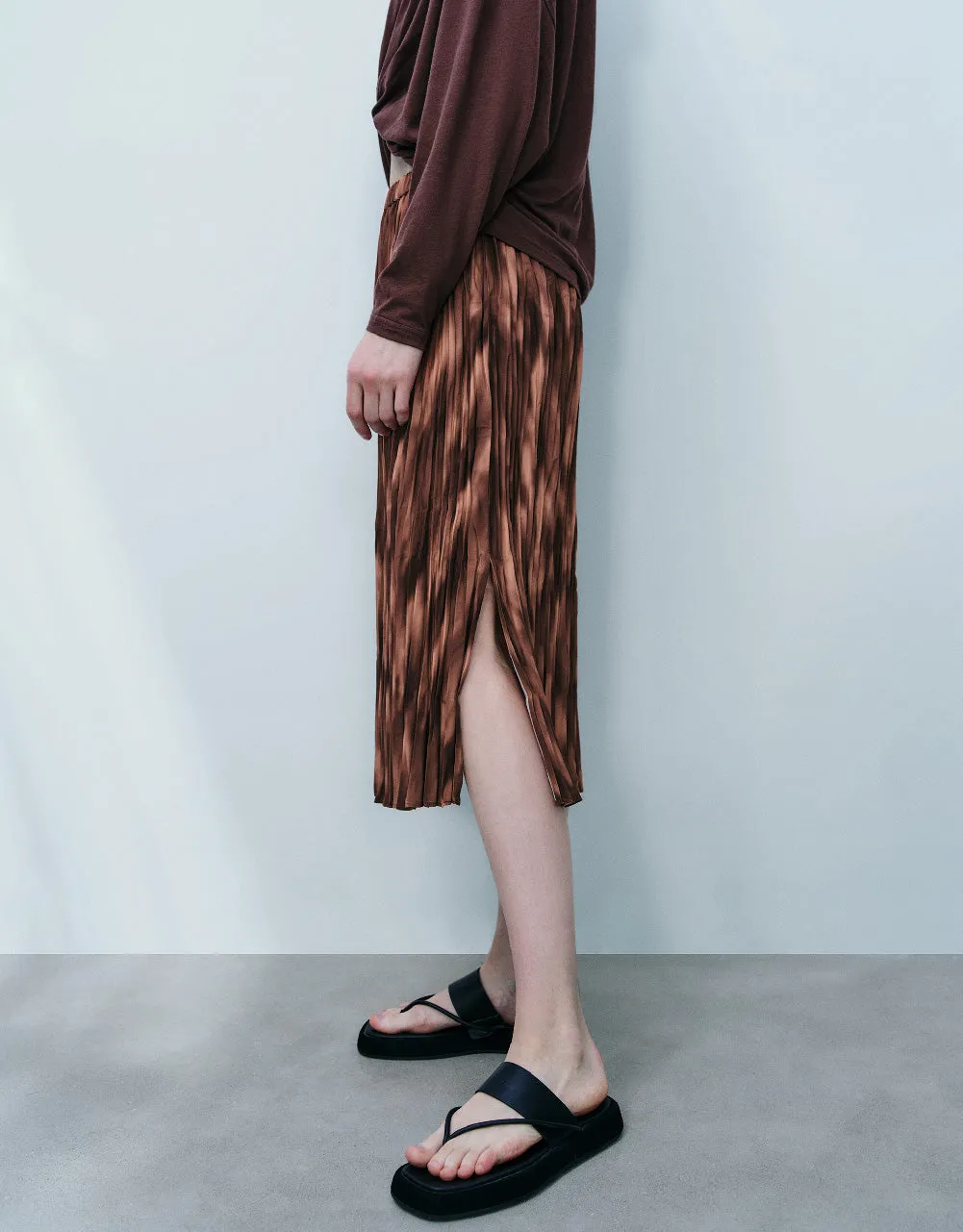 Elastic Waist A-Line Skirt