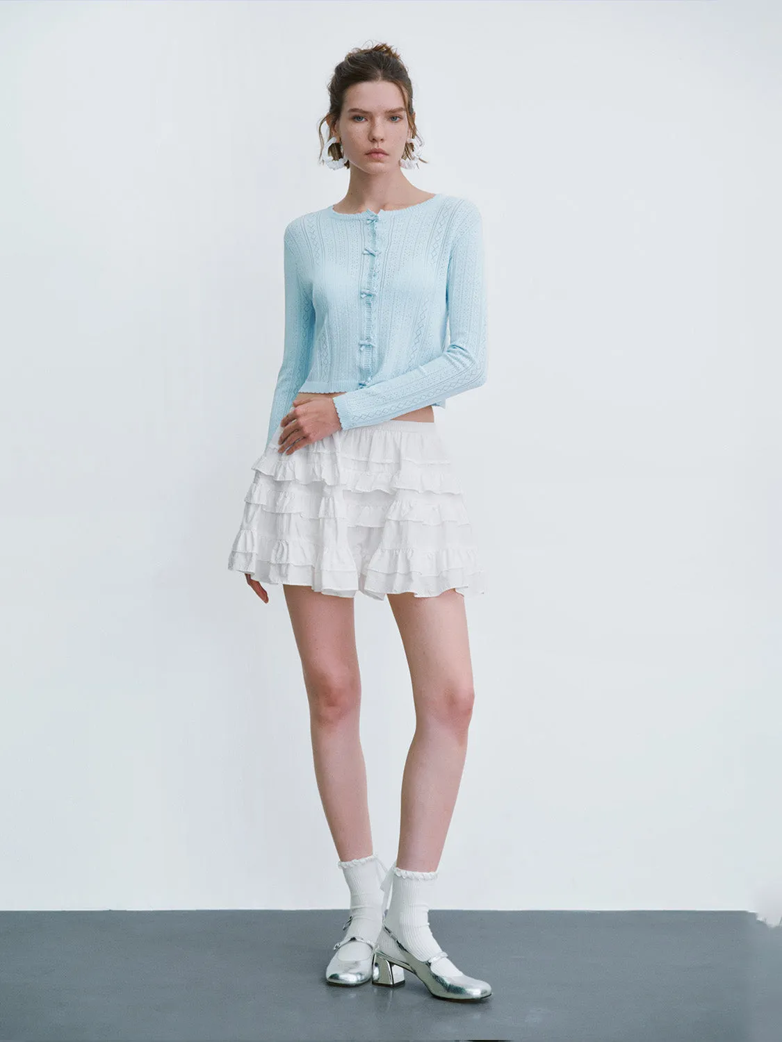 Elastic Waist Midi A-Line Skirt