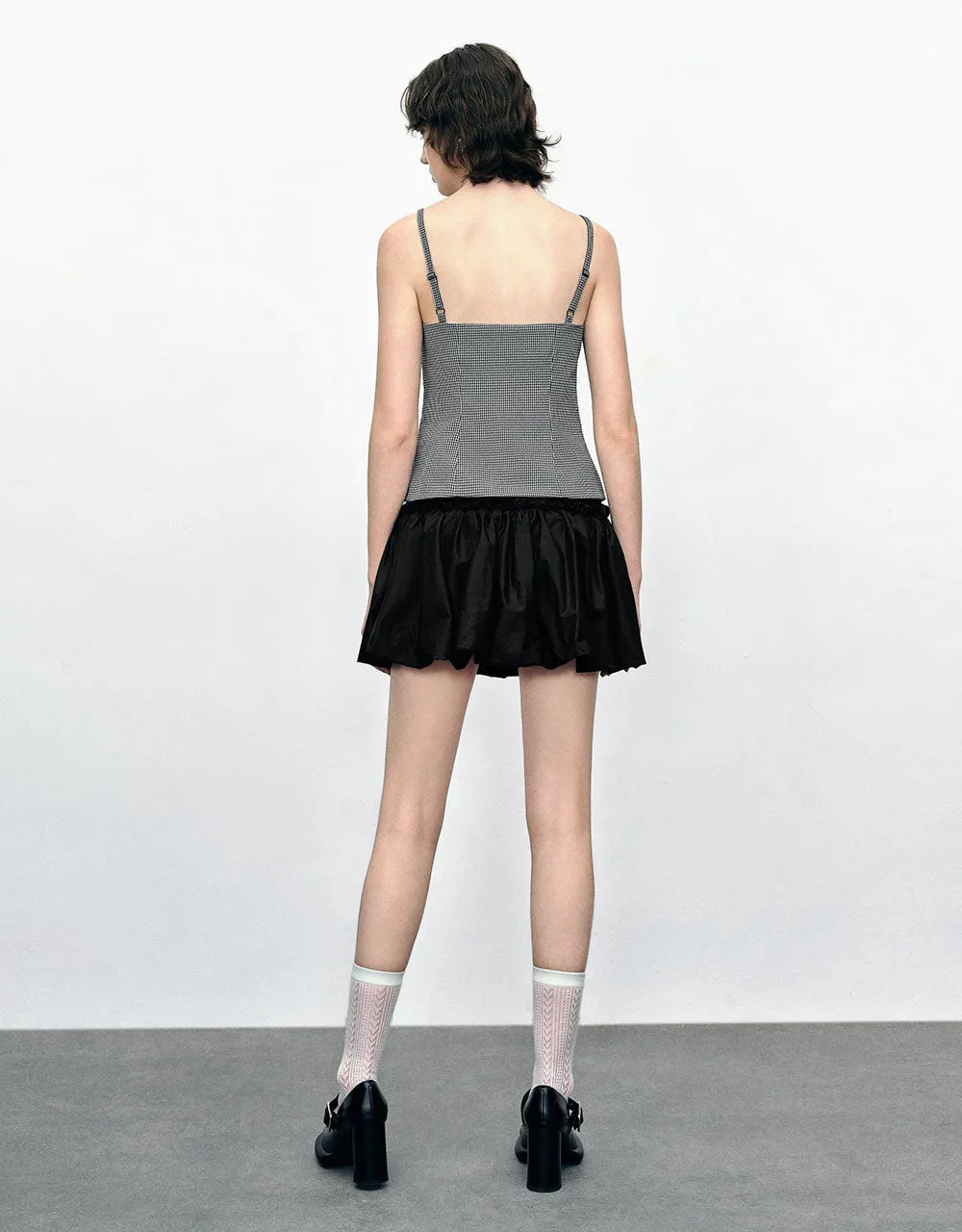Elastic Waist Mini A-Line Skirt