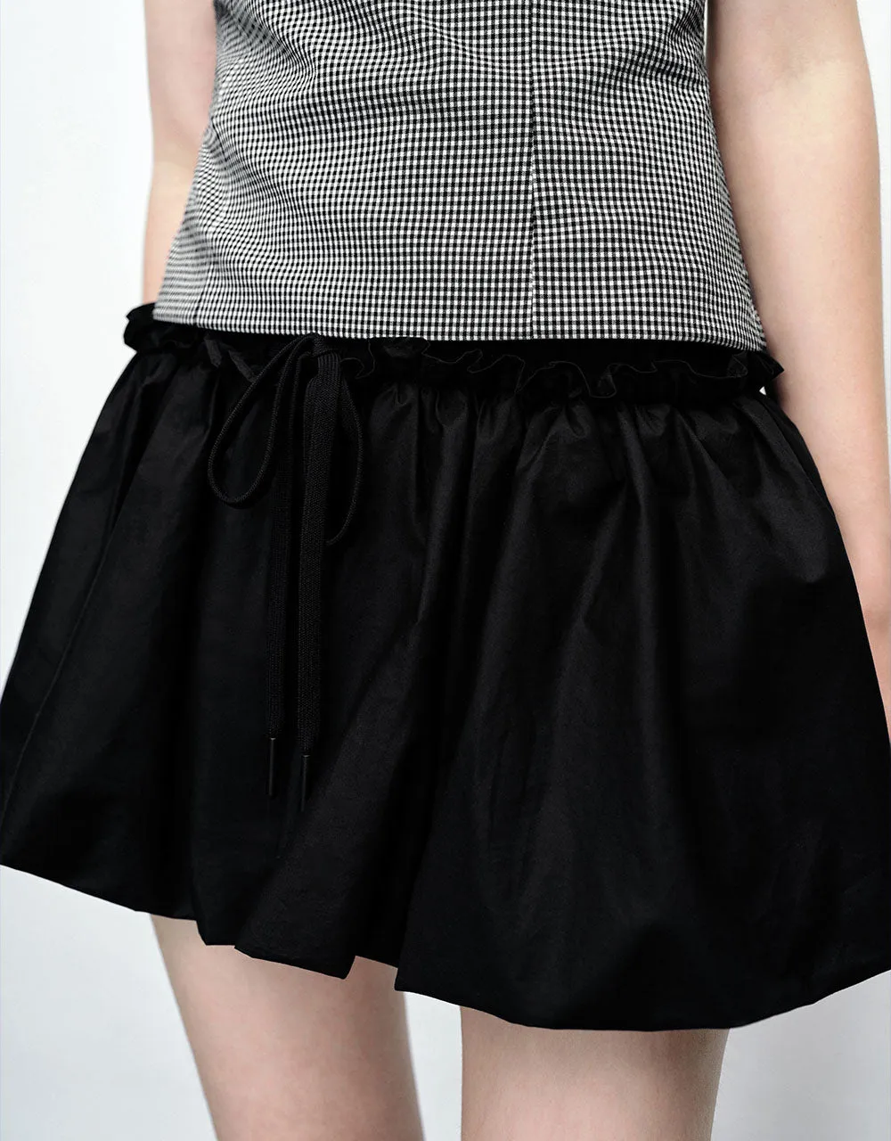 Elastic Waist Mini A-Line Skirt