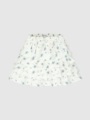 Elastic Waist Mini A-Line Skirt