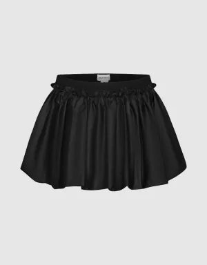 Elastic Waist Mini A-Line Skirt