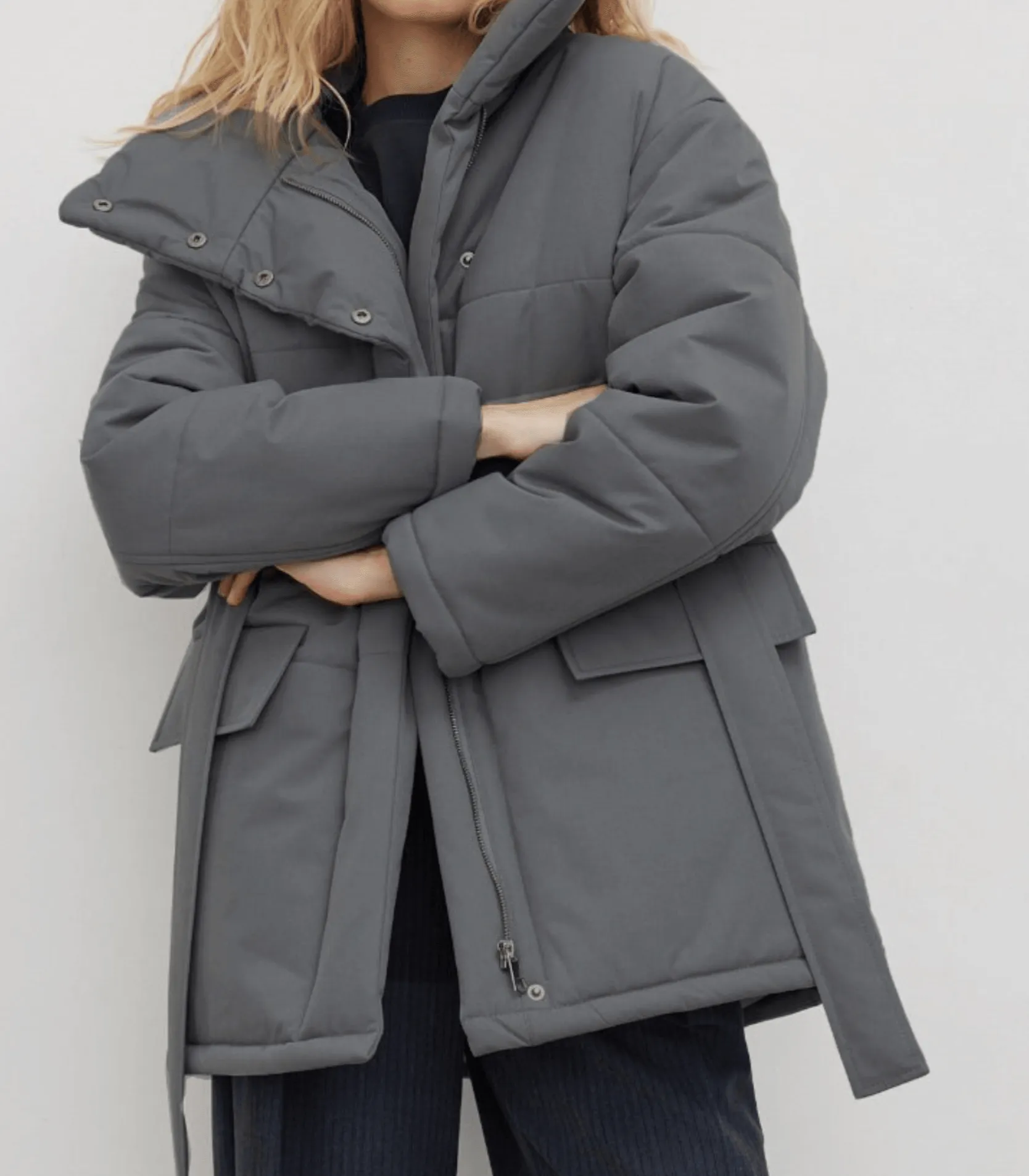 Elegante Vintage-Steppjacke mit Gürtel von WOLFFMODE