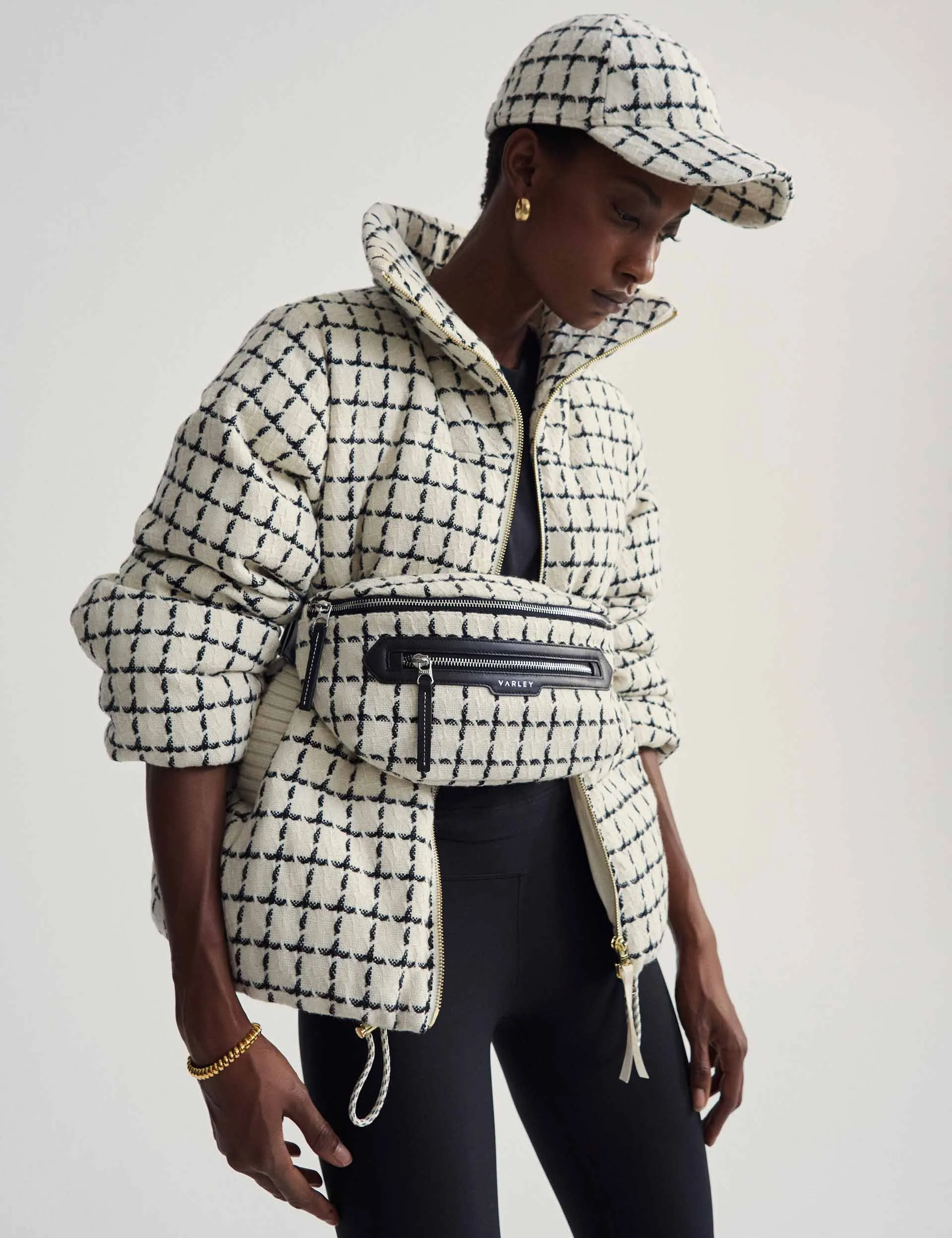 Eugene Check Puffer - Egret Mono Check