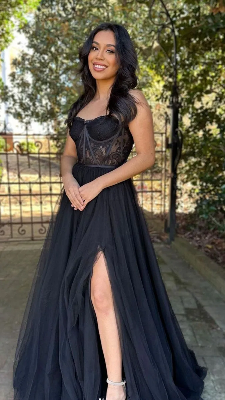 Floor length 2024 Red Long Prom Dresses Lace Tulle Strapless Evening Dress UK